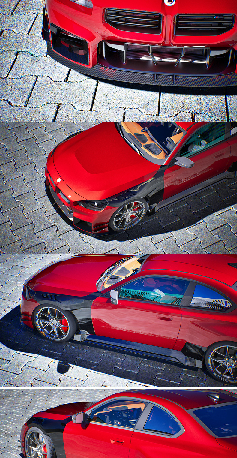 Suitable for BMW M2 G87 CMST second-generation carbon fiber body kit modification, including front lip, side skirts, and rear lip
