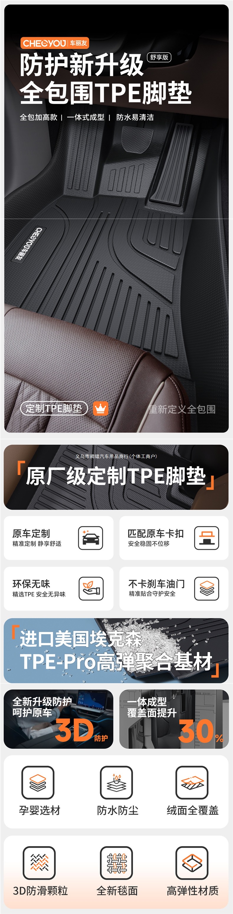 Suitable for Xpeng M03 G6 P7G7 G9 car G3iP5 full coverage TPE floor mats MOman