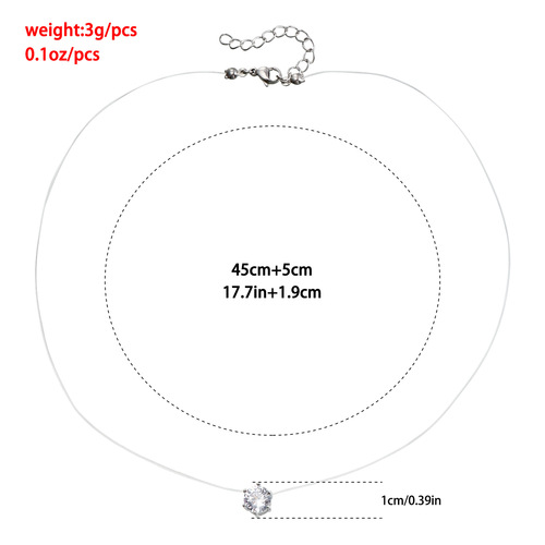 European and American-style Valentine's Day jewelry: minimalist, transparent crystal chain with zirconia pendant—women's love-inspired clavicle necklace accessory
