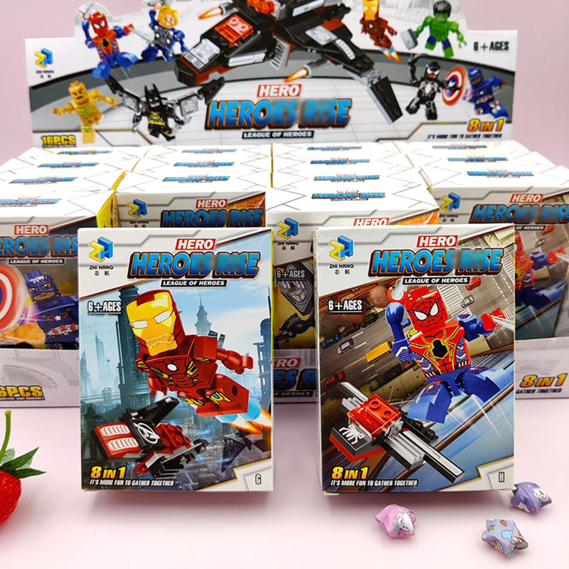 Two Yuan # 223 Assembled Building Blocks Minifigure Alliance Avengers Iron Spider 2 Yuan Children's Toy Small Particle Gift