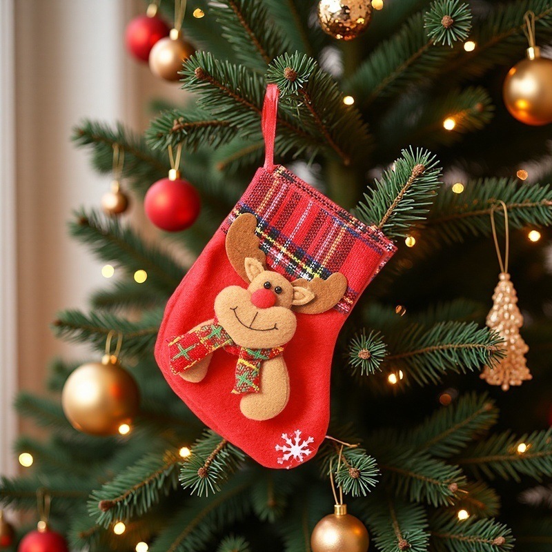 かわいいミニクリスマスソックスクリスマスツリー装飾ペンダントクリスマスソックスキャンディーバッグクリスマス小さなギフトペンダント卸売|undefined