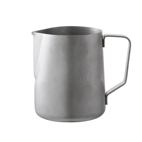 Outdoor retro coffee latte art jar, camping Italian-style internal scale tipped cup, 304 stainless steel milk frother