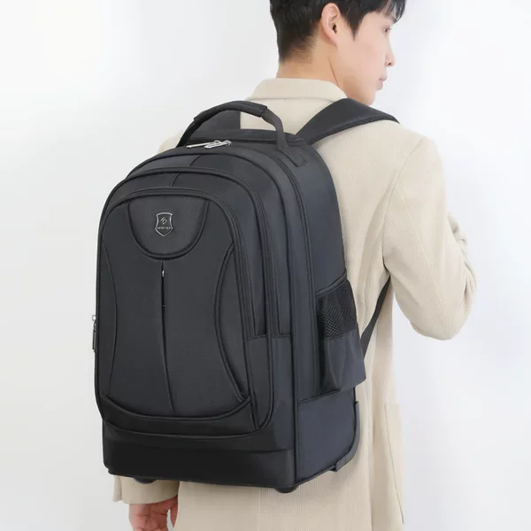 Cross-Border Trolley Backpack, Water-Repellent, Multi-Functional, Large-Capacity, Casual Travel Backpack, Business Trip Backpack