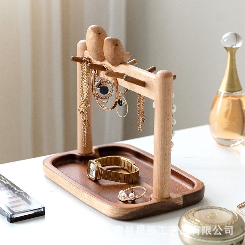Simple entrada de madera llave de entrada de madera sólida ojo misceláneas estante de almacenamiento tocador estante de exhibición de la joyería