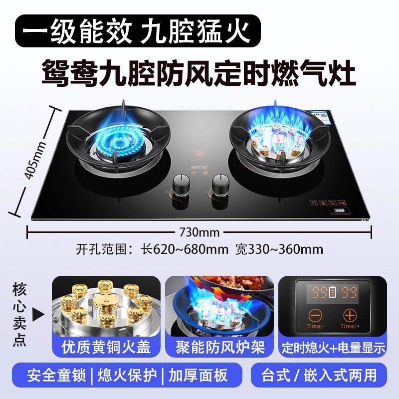 天然气燃气灶家用煤气灶猛火双灶液化气灶台嵌两用灶具跨境|undefined