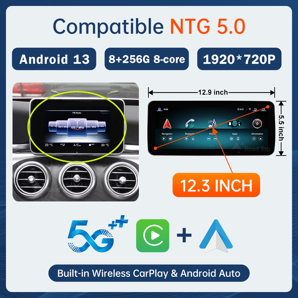 Ltuo Android 13 Car Radio Android Screen Is Used for Mercedes-benz C-class W205 GLC V-class W447 NTG5.0