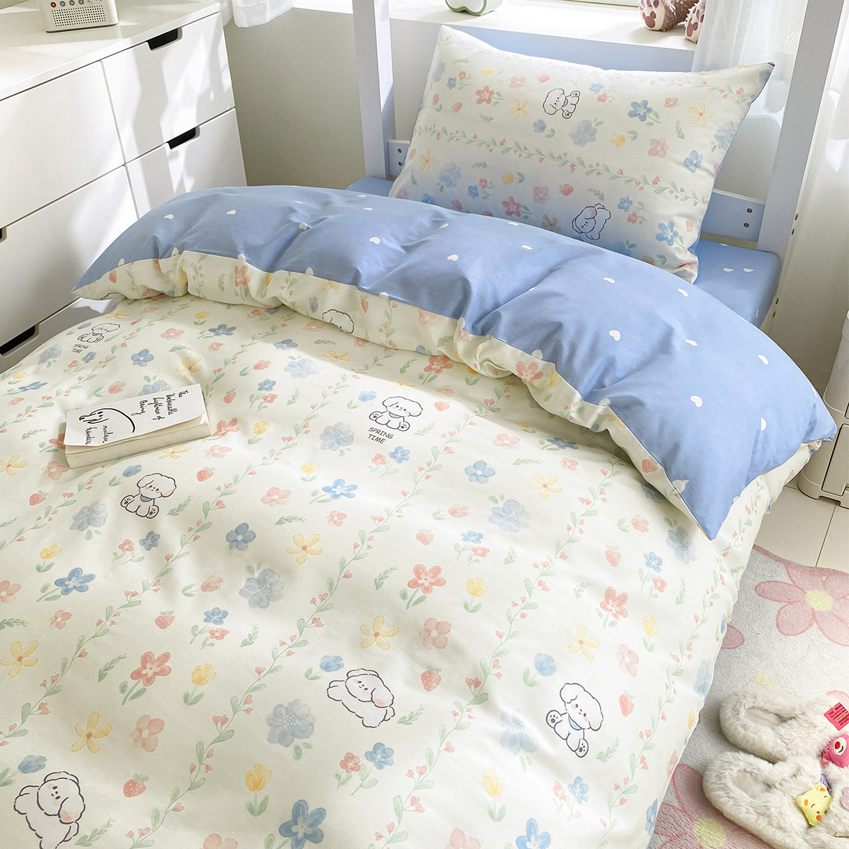 Dormitorio de estudiantes universitarios tres piezas de cama de algodón puro sábanas individuales de algodón cuatro piezas de cama de seis colchones 2025 nuevo