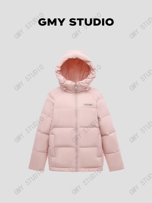2025新款冬季韩版短款羽绒服女连帽小个子宽松加厚面包服冬外套潮|undefined