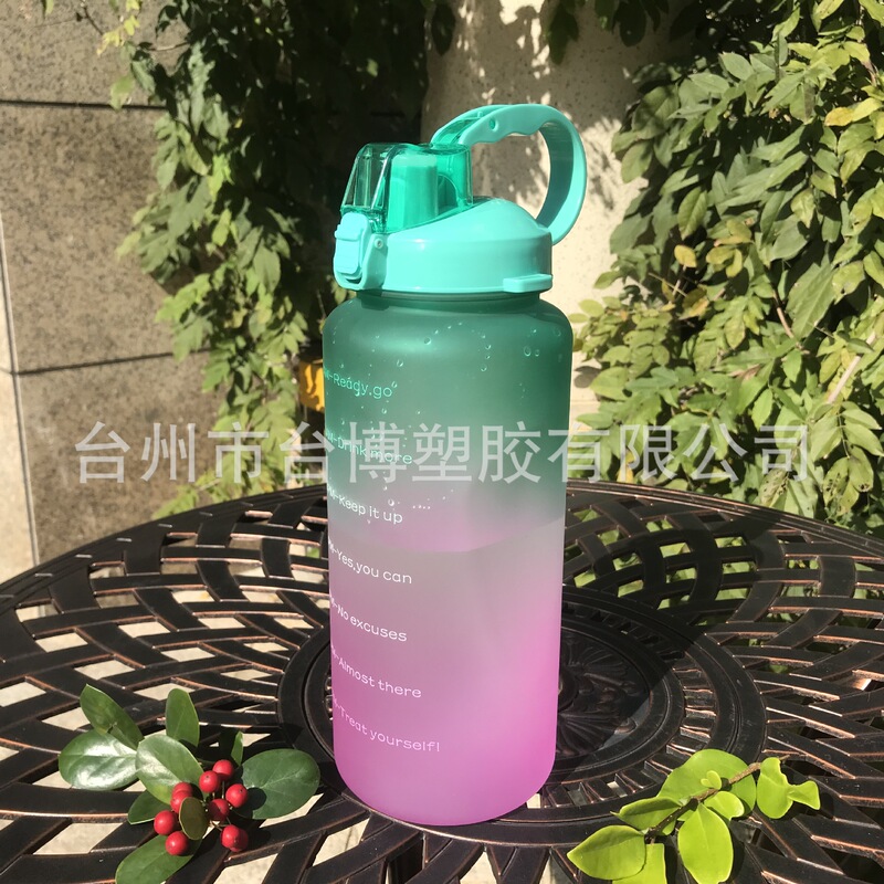 Large Capacity Water Cup Sports Water Cup Amazon Gradient Water Cup Summer Water Cup Time Scale Inspirational Water Bottle