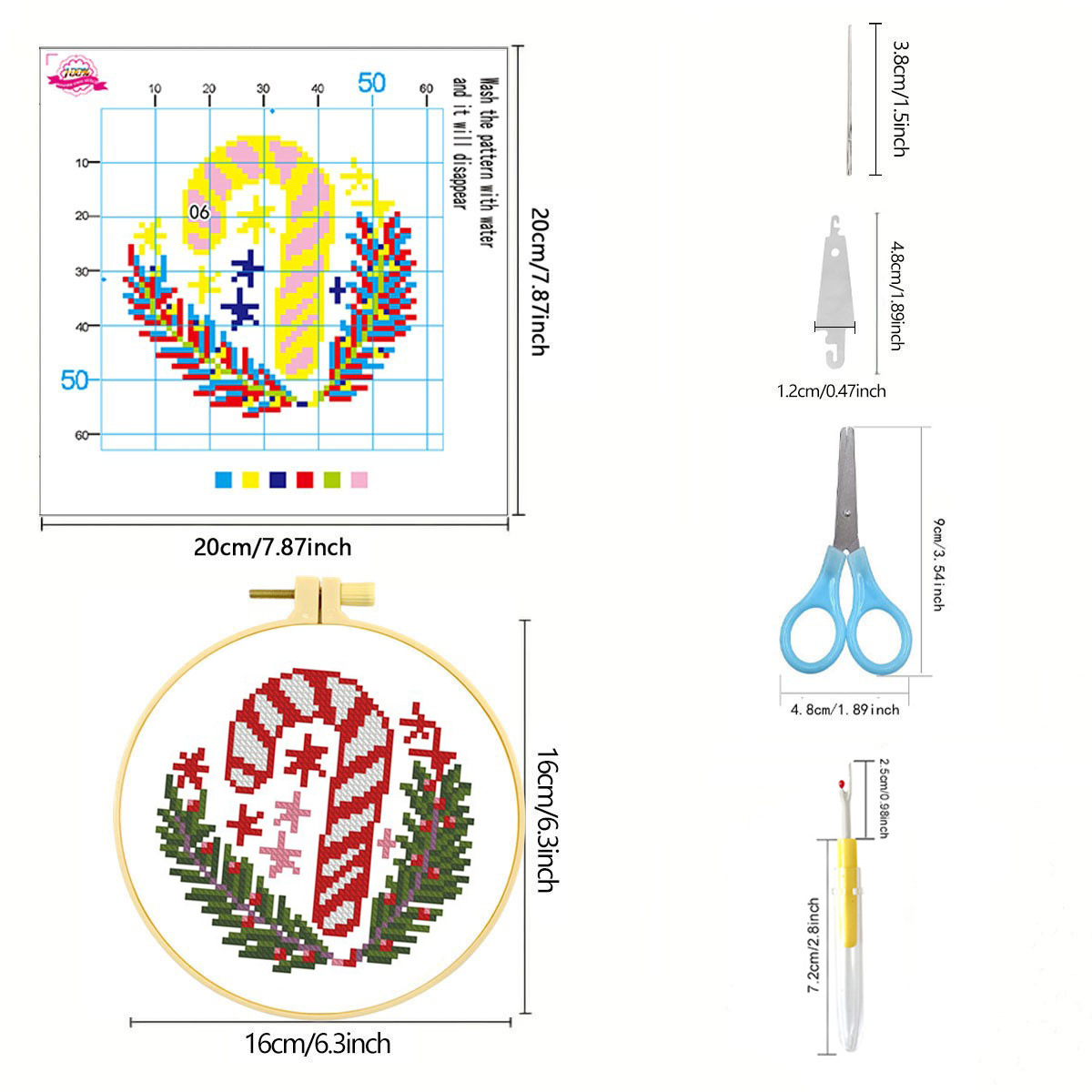 Ventas transfronterizas calientes ingleses de bordado cruzado de Navidad dos muletas melodía chimenea set de bordado cruzado