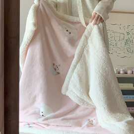 夏季秋冬柔软牛奶绒羊羔绒毛毯单双人保暖午睡毯沙发卧室空调盖毯