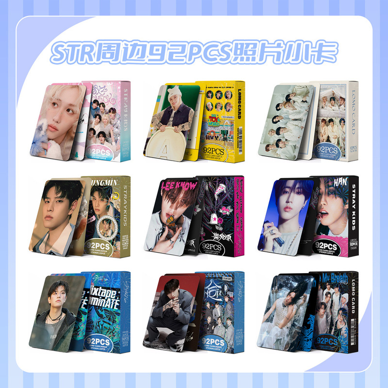 92 LOMO Small Card STRAYKIDS New Album Peripheral Total Chain Photo Card Sticker Collection Card Laser Box