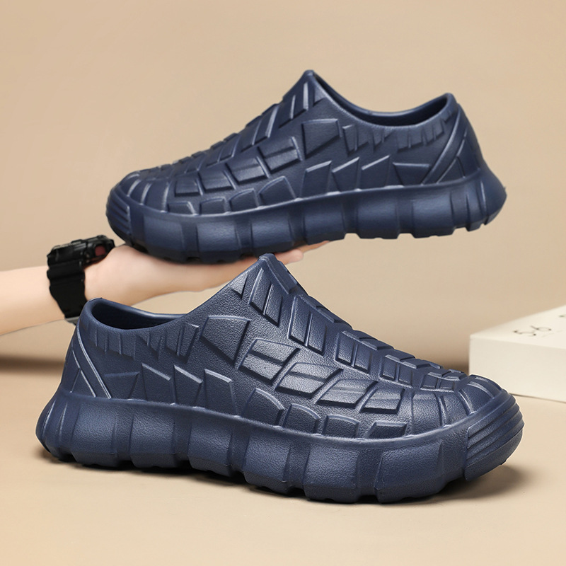 Zapatos de chef explosivos transfronterizos para hombres, fuertes zapatos de cocina antideslizantes, impermeables y a prueba de aceite, zapatos de trabajo de cocina trasera, zapatos de seguro laboral, zapatos con cabeza de bolsa