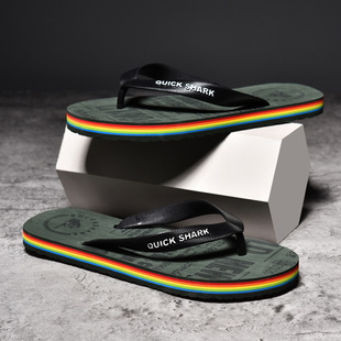 Men's Slippers Korean Style Trendy Men's Flip-Flops Men's Summer Beach Slippers Men's Wear-Resistant Non-Slip