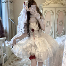 Gothic Lolita Princess Dress Women Vintage Terror Blood Brid