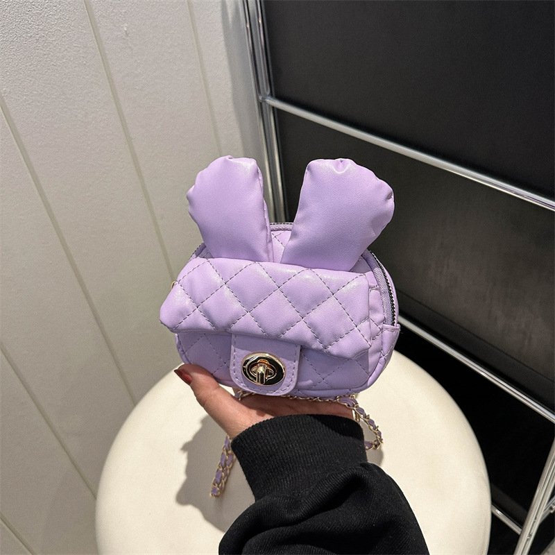 Bolsa pequeña de forma especial moda femenina pequeña cabeza de conejo bolsa de mensajero de las mujeres 2023 nueva personalidad linda chica corazón rombo bolsa