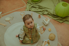Birthday party dress for a one-year-old and hundred-year-old baby, suitable for boys, Chinese green style, for a hundred-day milestone celebration, traditional Tang suit with crown, suitable for spring and summer.