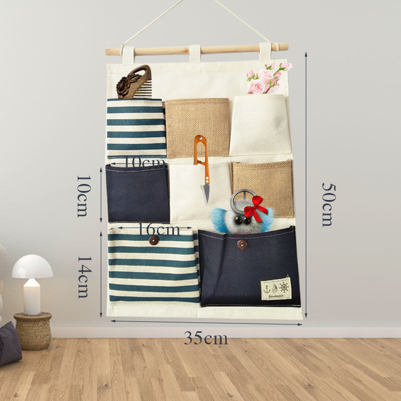 8포켓 특대 패치워크 블루 35*50cm