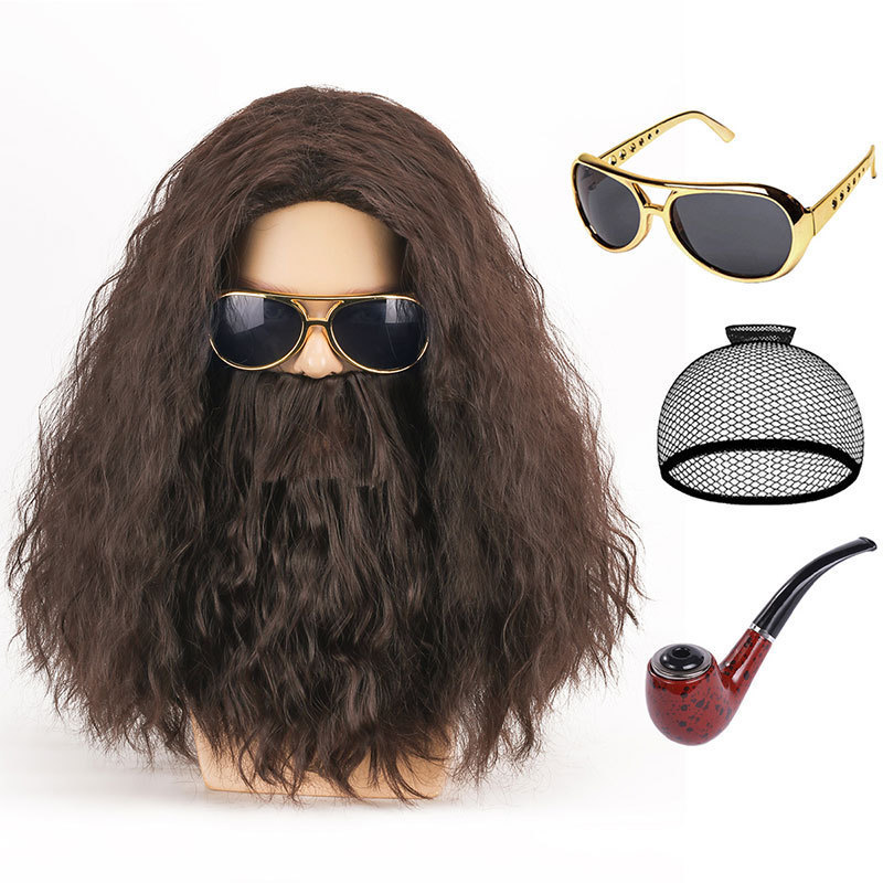 Amazon Halloween Cos Punk Wig Retro 80S Disco European and American Hip-Hop Rock Headgear Cool