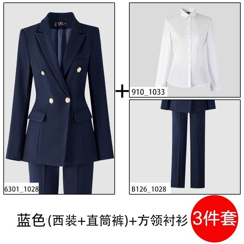 西装套装女职业正装大学生公考面试工作服气质高级感黑色西服外套|undefined