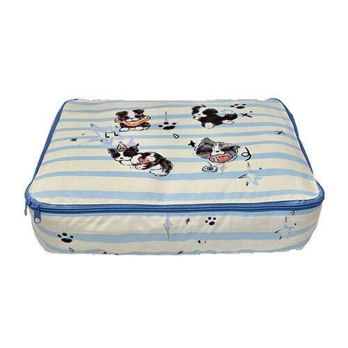 Cute Music Border Collie Travel Storage Bag, Clothes Organizer Bag, Suitcase Clothes Packing Set, Travel Four-Piece Set