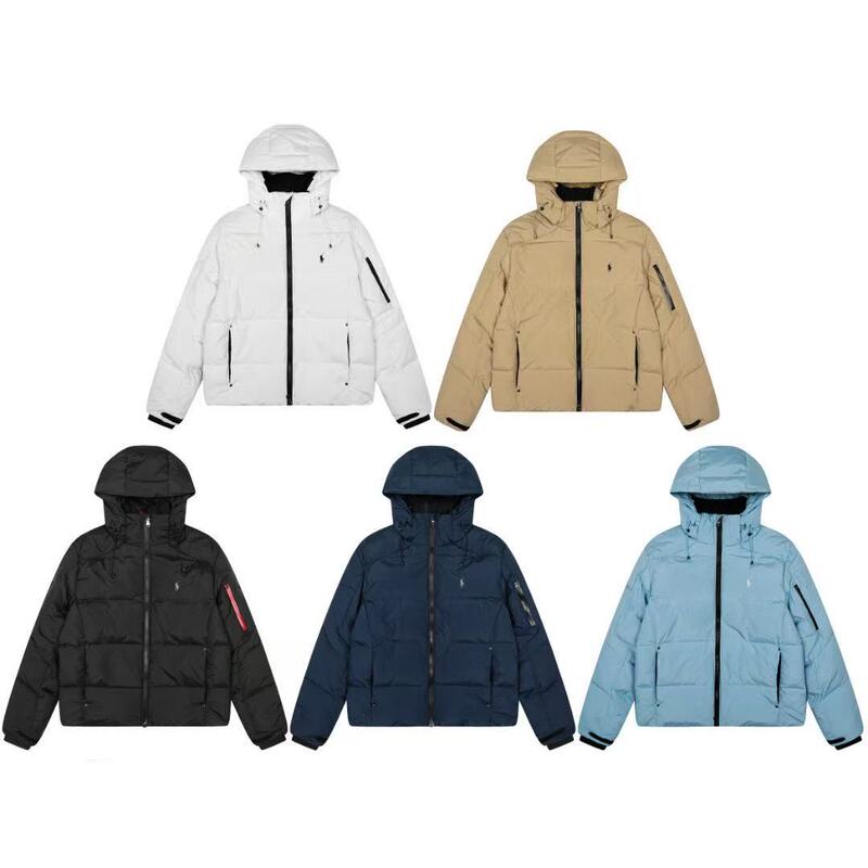 Scan the Qr Code to Get Rl Ralph Lauren's Winter Basic Classic Pony Logo Embroidered Logo Unisex Hooded down Jacket