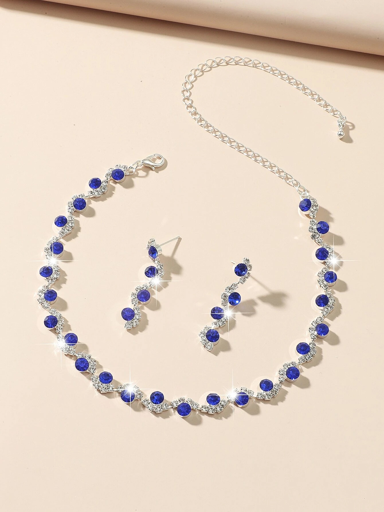 Pendientes, pulsera, collar, conjunto de joyería de 2 piezas, cadena de garra, novia, fresco, regalo de fiesta de cumpleaños, conjunto estilo fragancia pequeña