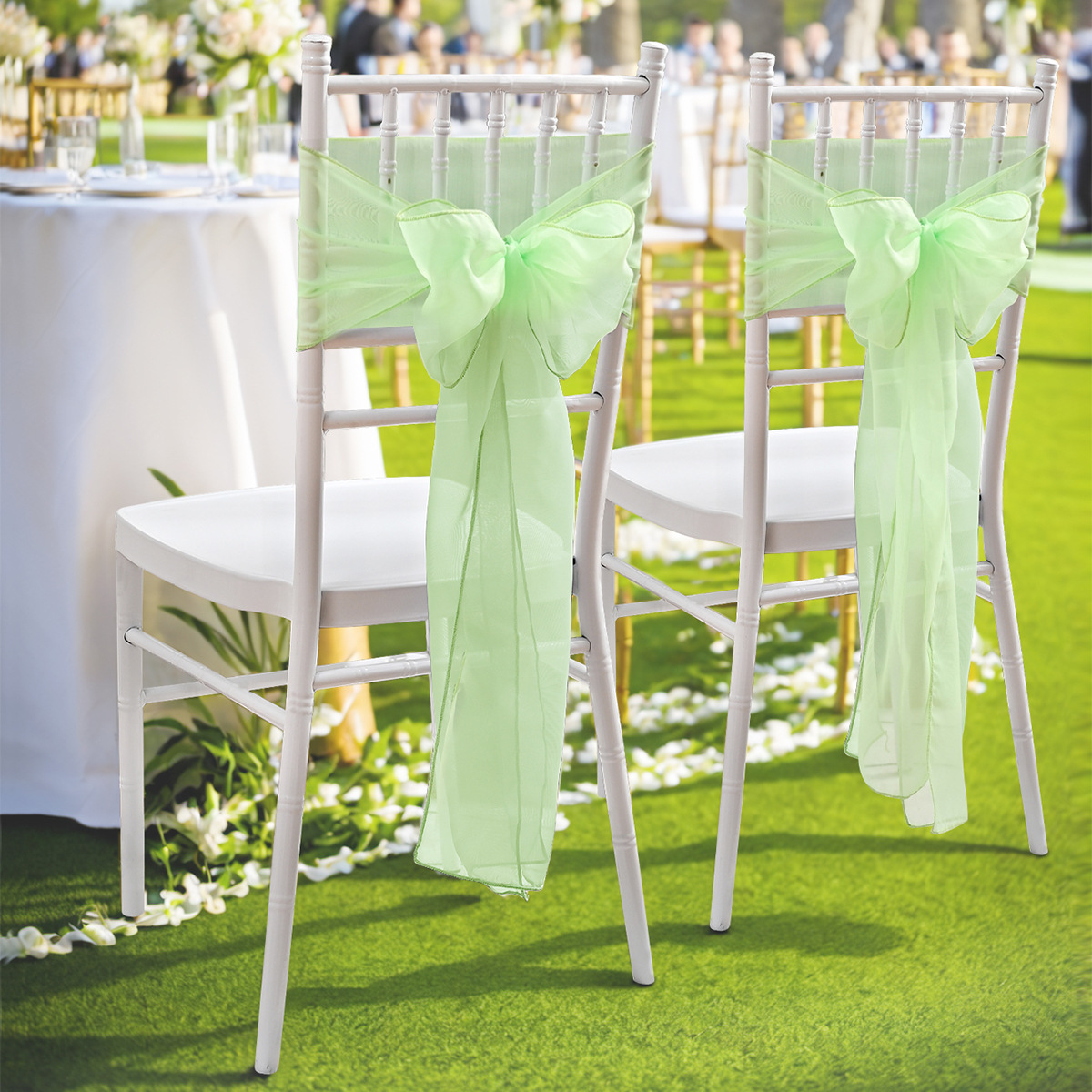 Trailon nuevo estilo transfronterizo respaldo de silla flor arco de boda decoración ramo de fotografía de boda accesorios funda de silla respaldo de silla flor