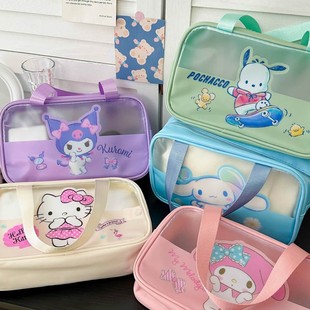 Sanrio Genuine Authorized Cosmetic Bag Cute Kulomi Translucent Cosmetic Bag Portable Hand Bag Wholesale