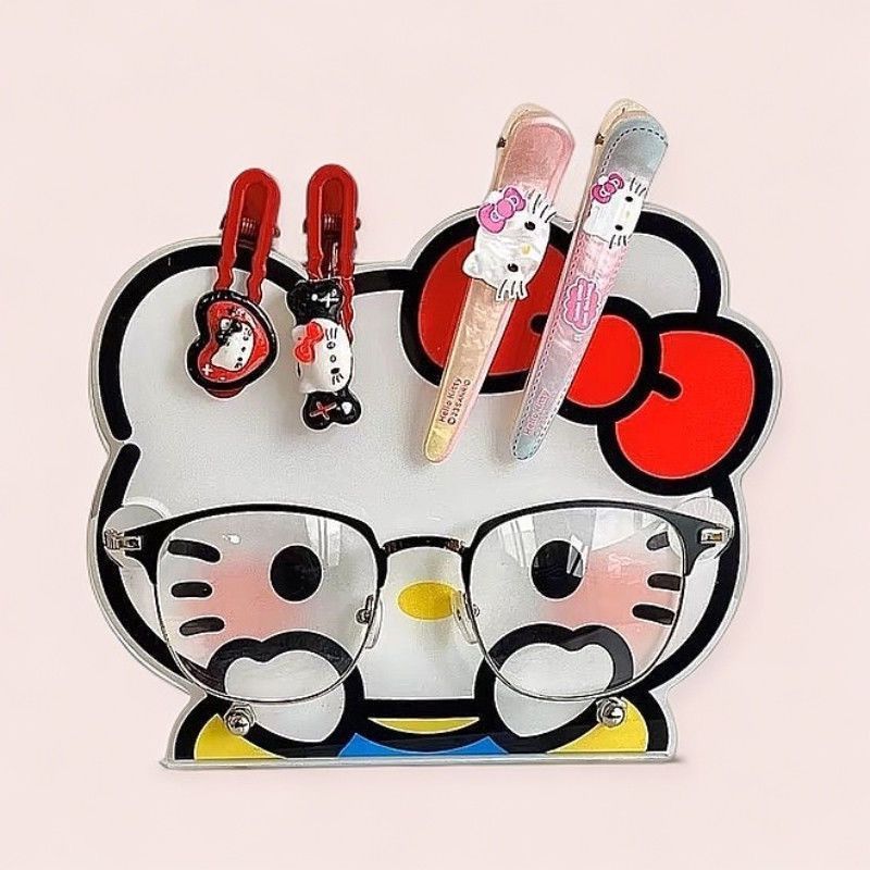 かわいいハローキティメガネ収納ラックかわいいデスクトップアクリルサングラス収納ラックヘアピン収納ラック|undefined