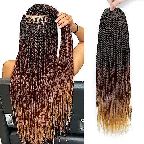 Meifei Wig Female Colorful Crochet Hair 18inch Boxbraid Hand-Rolled Two-Strand Braid Passion Twisted Chemical Fiber Braid