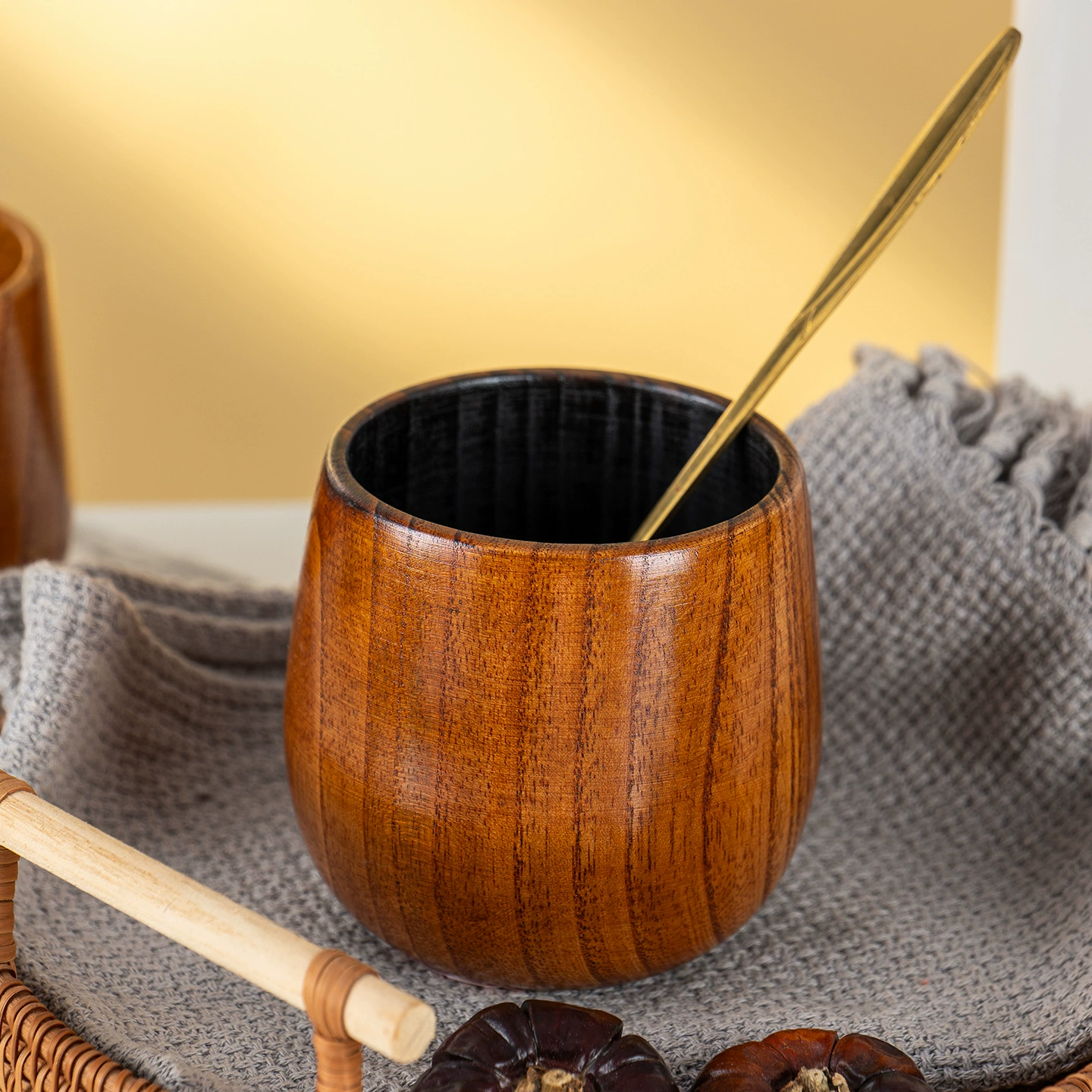 Japanese wooden tea cup, wholesale, anti-scald