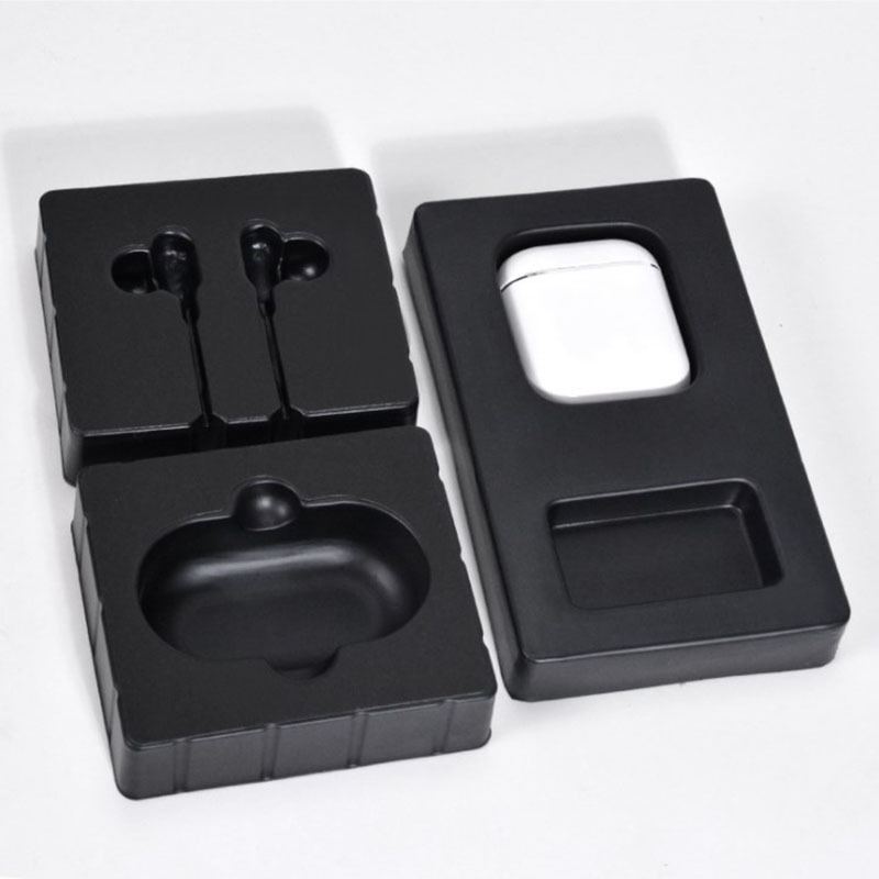首を掛けたイヤホンの裏地ケースpvc黒色部品トレイusb充電器の裏地ps黒色フロストブリスター|undefined