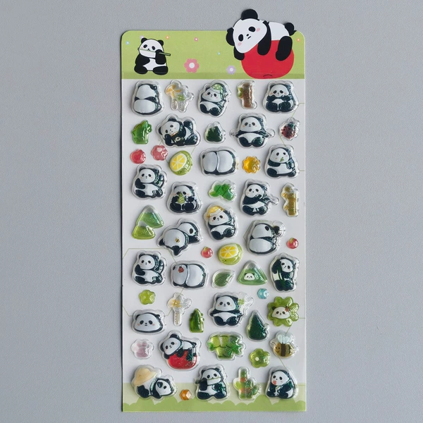 6 green pandas