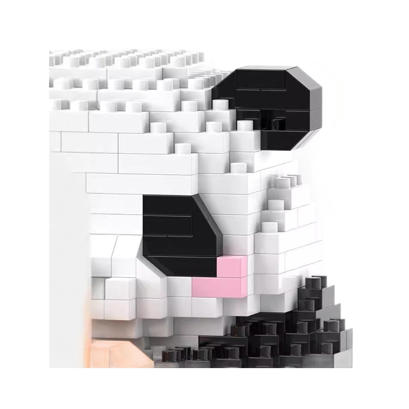 러브 차오완 자이언트 팬더 플라워 귀여운 난초 어린이 조립 블록 작은 입자 2024년 신상품 남아용 장난감