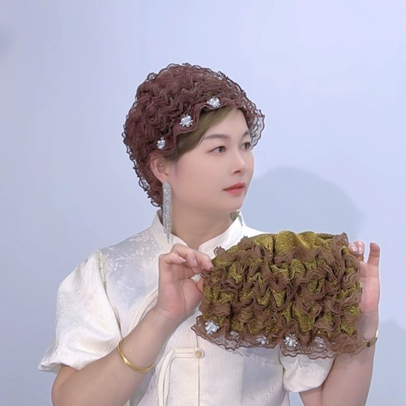 Четыре сезона, кружевная шляпа с бисером, маленький цветок, пылезащитный солнцезащитный козырек, многослойная женская шляпа с белыми волосами, красивая вуаль, шляпа Баотоу, оптовая продажа