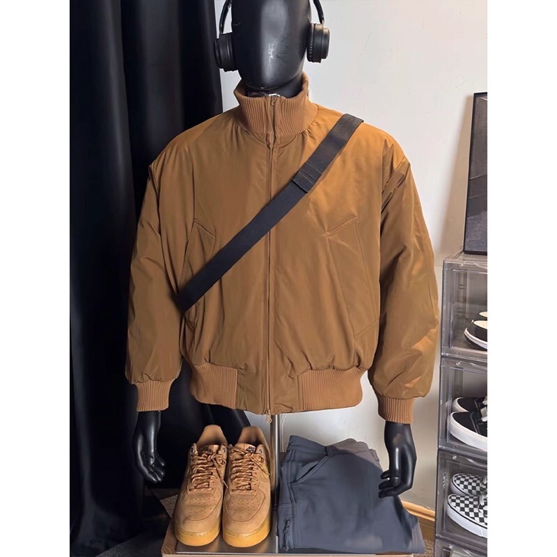American Trendy Brand Large Size Bomber Jacket Men's Autumn and Winter Loose Casual Cleanfit Silhouette Short Jacket American Trendy Brand Large Size Bomber Jacket Men's Autumn and Winter Loose Casual Cleanfit Silhouette Short Jacket