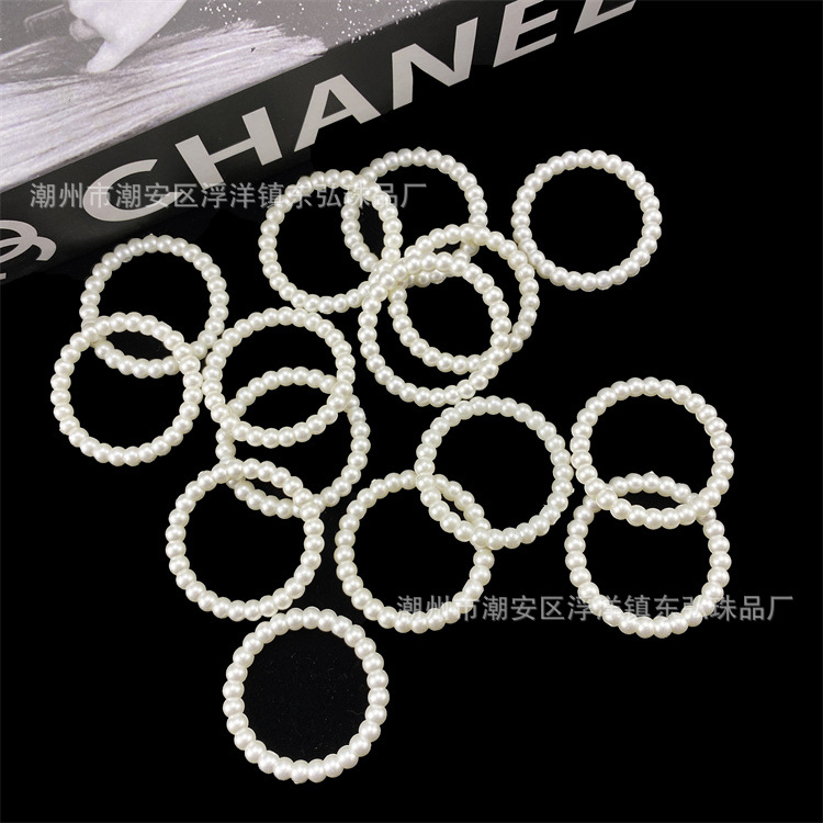 韩日气质仿镂空圈珍珠圈 泫雅耳环耳饰发饰配件diy手作圆圈树脂