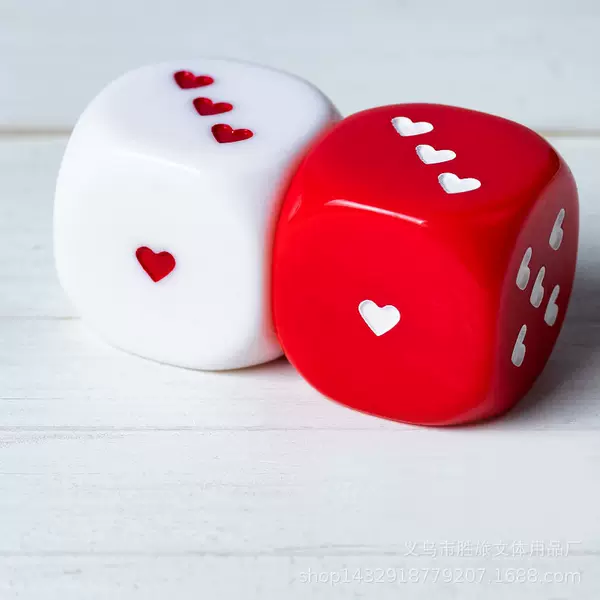 Heart-shaped dice 25MM large dice love points dice table game bar KTV sieve drinking stopper