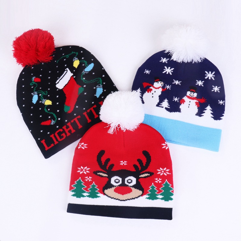 Wool Cap Hats Type Festival Occasion yarn Material Christmas Cute Santa Claus Yarn Festival Party Accessories