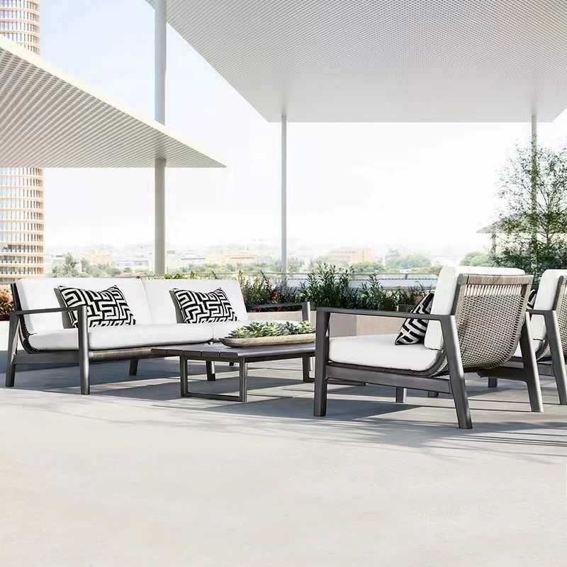 Rattan chairs, outdoor hotel furniture sets, solid wood coffee tables, rattan-woven combination sofas, outdoor teak leisure sofas for patio