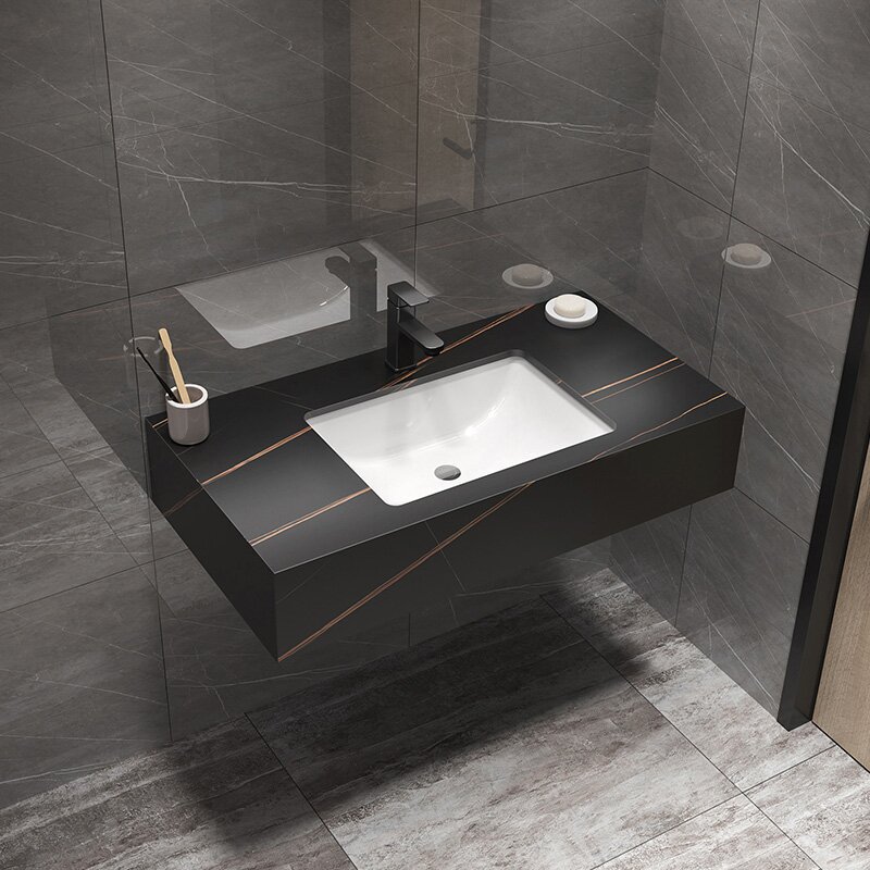 Luz de lujo Rock placa integrada cuenca inteligente baño gabinete combinación de celebridades de Internet montado en la pared lavabo para el hogar