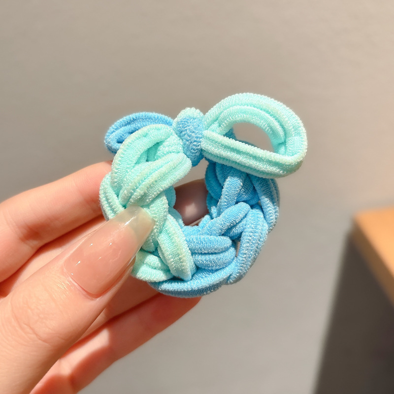 Cuerda para el cabello retro Maillard, temperamento femenino, cuerda para el cabeza duradera, banda de goma para el cabello de alta gama, tocado de lazo para el cabello de cola de caballo alta