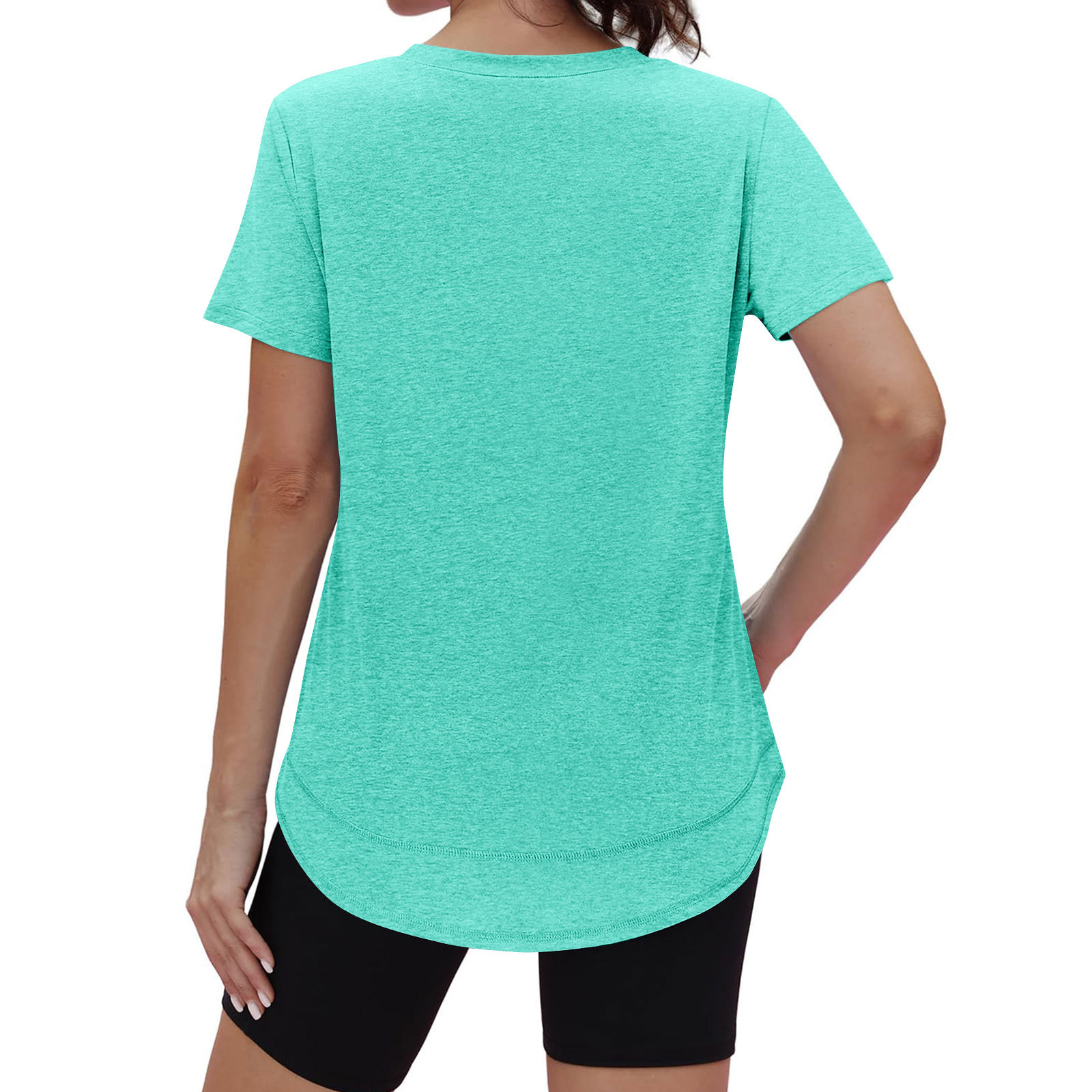 European And American Cross-border Summer New Women's Casual Loose Fashion Short-sleeve Solid Color Round-neck Pullover_ecoleips.com