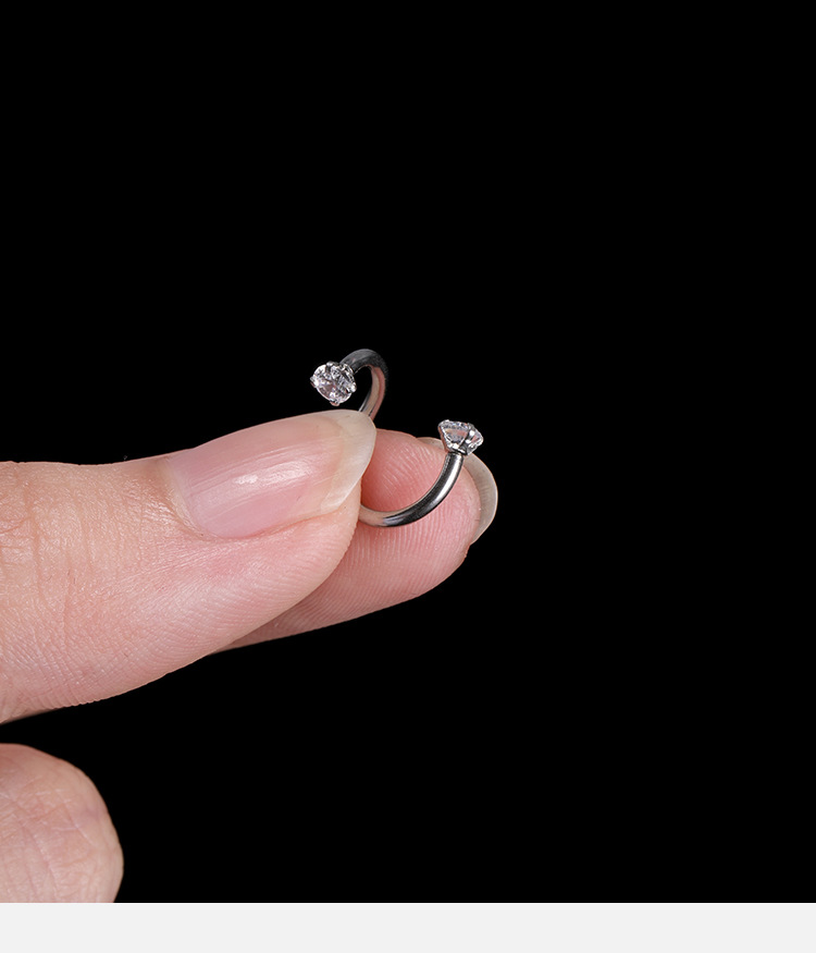 Personalized Round Zircon Stainless Steel Ear Clip for Women - Geometric Exotic Ear Clip Without Ear Holes detail image 9