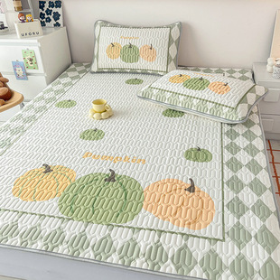 2025 New Latex Mat Three-Piece Set Water Machine Washing Bed Single Dormitory Ice Silk Cool Mat Air-Conditioned Mat in Summer