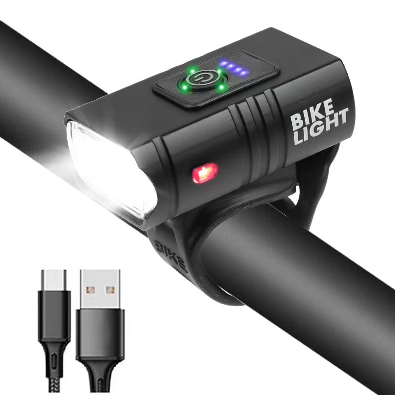Faro de bicicleta transfronterizo 2 * T6, iluminación de conducción nocturna de aleación de aluminio con carga USB y pantalla electrónica, juego de ciclismo al aire libre