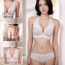 6938 # 中厚聚拢约1cm厚度薄透底网舒适挂脖式体验时髦聚拢效果套