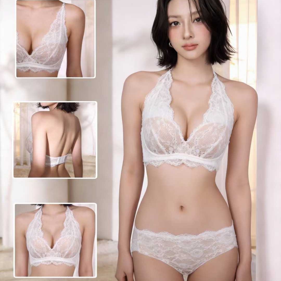 6938 # 中厚聚拢约1cm厚度薄透底网舒适挂脖式体验时髦聚拢效果套