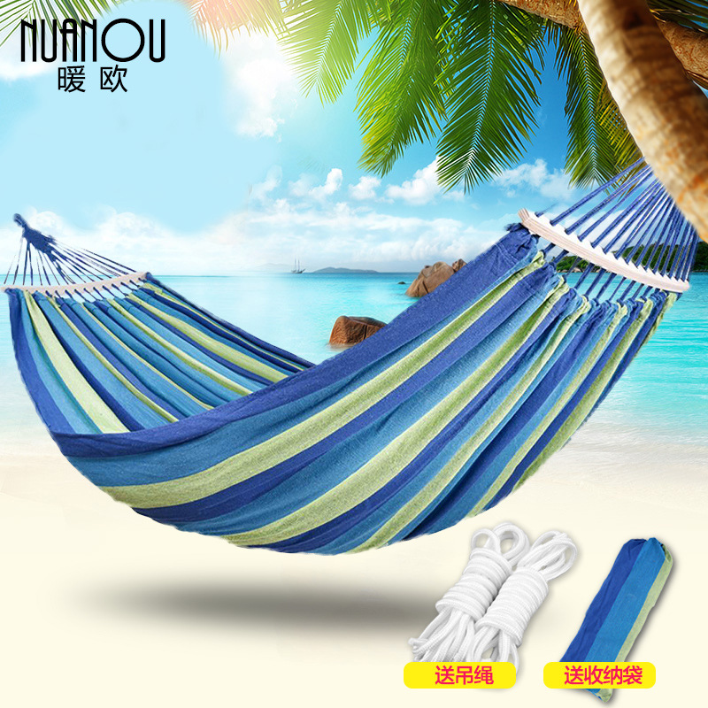 户外休闲吊床吊椅单双人加厚帆布儿童学生宿舍寝室家用露营秋千|ru